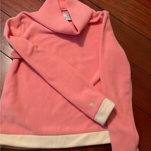 Dudley Stephens Pink Fleece Pullover with Cream Trim